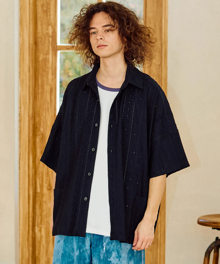 go slow caravan(ゴースローキャラバン) |シャーリングレースBIG半袖シャツ (MENS)