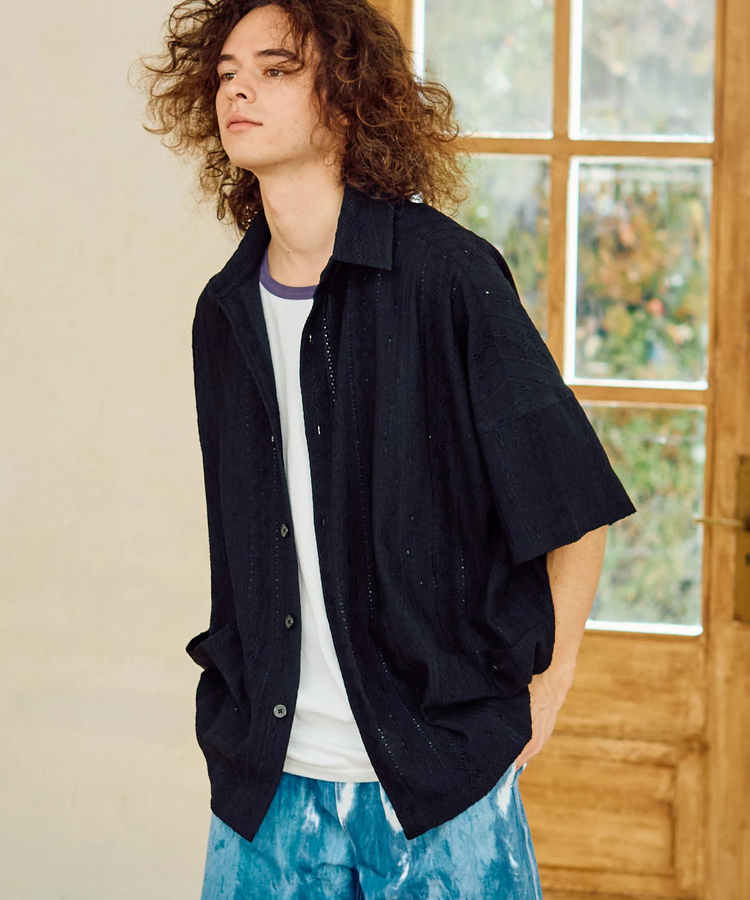 go slow caravan(ゴースローキャラバン) |シャーリングレースBIG半袖シャツ (MENS)