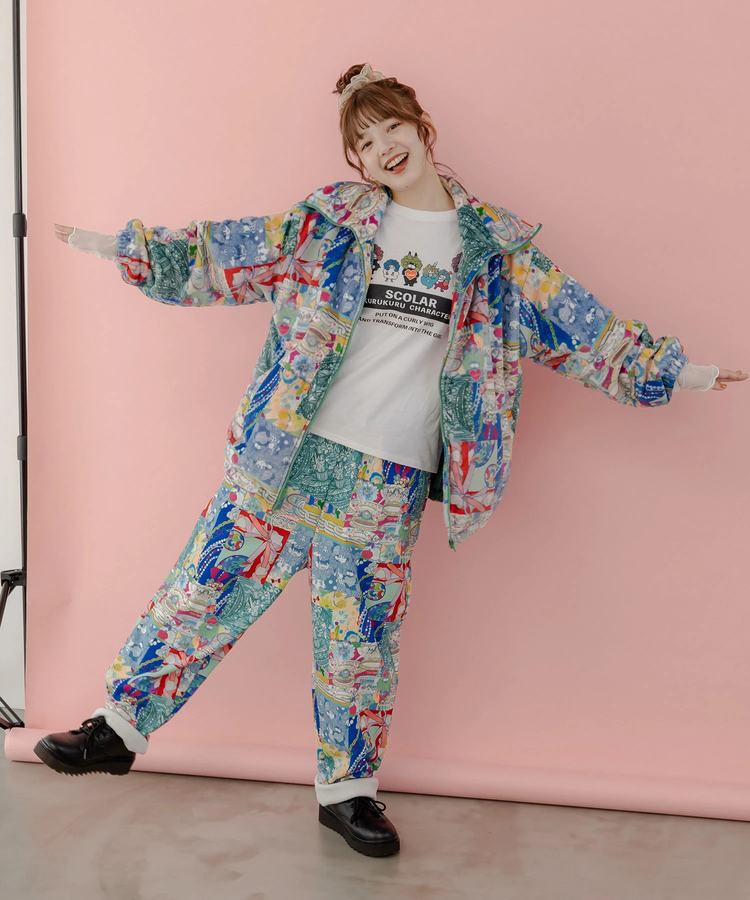 go slow caravan(ゴースローキャラバン) |ScoLar/スカラー総柄裏起毛PT (WOMENS)