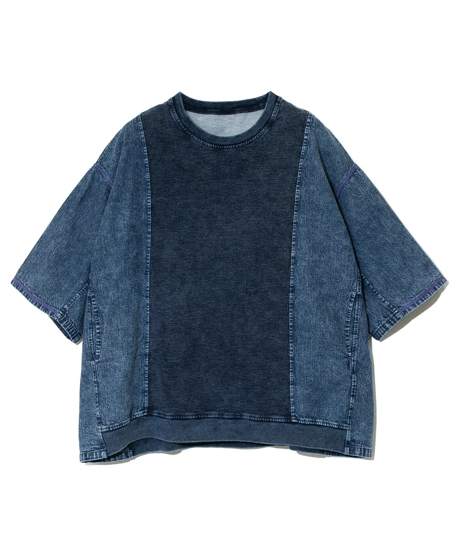 mililopiulu/ミリロピュール ケミカルデニム裏毛Tシャツ (WOMENS