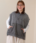 go slow caravan(ゴースローキャラバン) |mililopiulu/ミリロピュール ケミカルデニム裏毛ベスト (WOMENS)