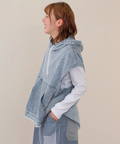 go slow caravan(ゴースローキャラバン) |mililopiulu/ミリロピュール ケミカルデニム裏毛ベスト (WOMENS)