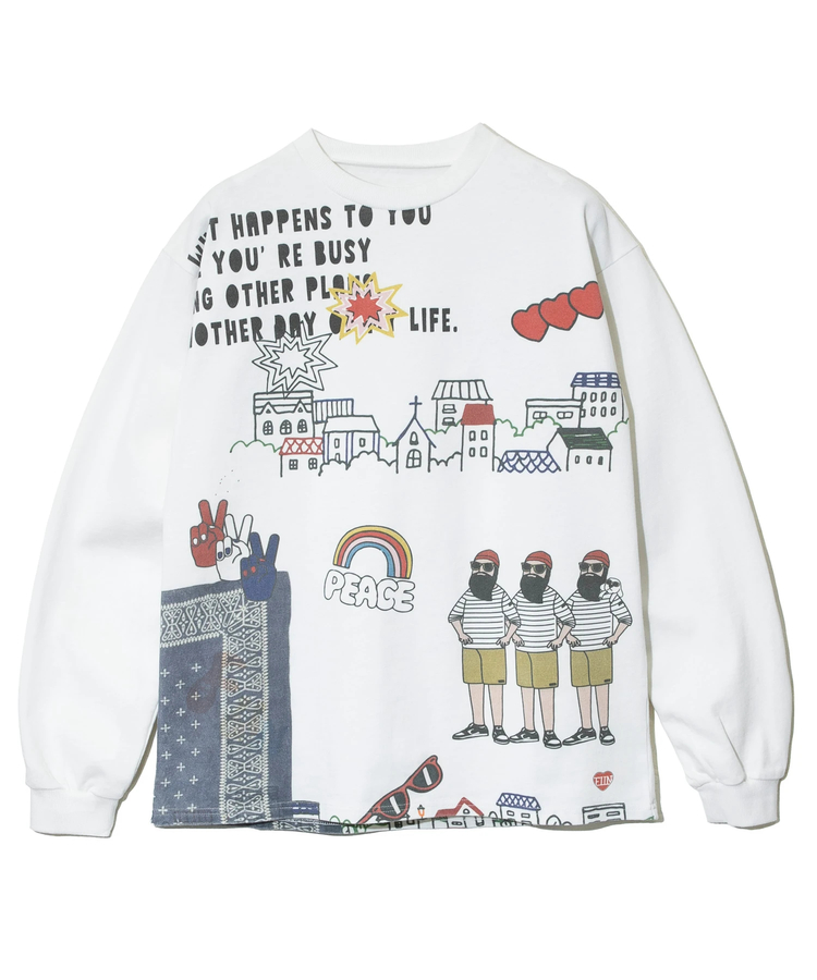 go slow caravan(ゴースローキャラバン) |MODEM DESIGN/モデムデザイン ロンTEE -総柄おじさん- (MENS)