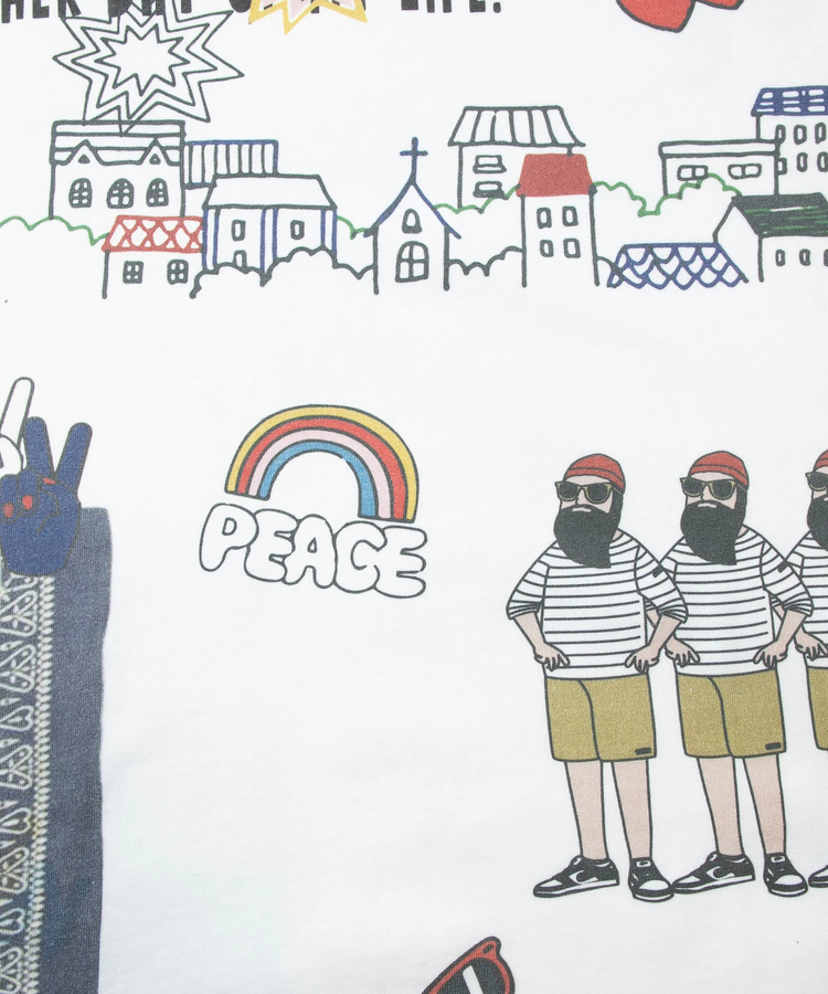 go slow caravan(ゴースローキャラバン) |MODEM DESIGN/モデムデザイン ロンTEE -総柄おじさん- (MENS)