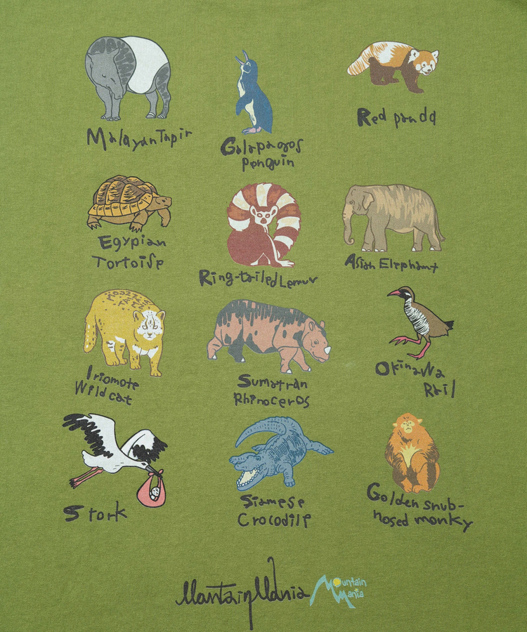 go slow caravan(ゴースローキャラバン) |MOUNTAIN MANIA/マウンテンマニア ENDANGERED ANIMALS TEE (MENS)