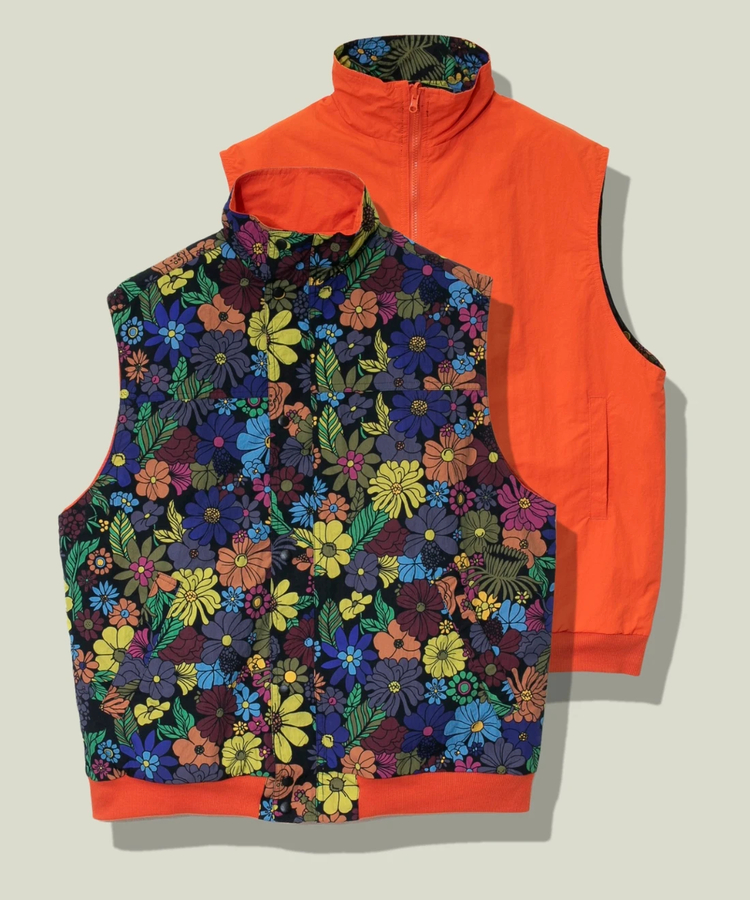 go slow caravan(ゴースローキャラバン) |MOUNTAIN MANIA/マウンテンマニア ALLOVER PATTERN REVERSIBLE VEST (MENS)
