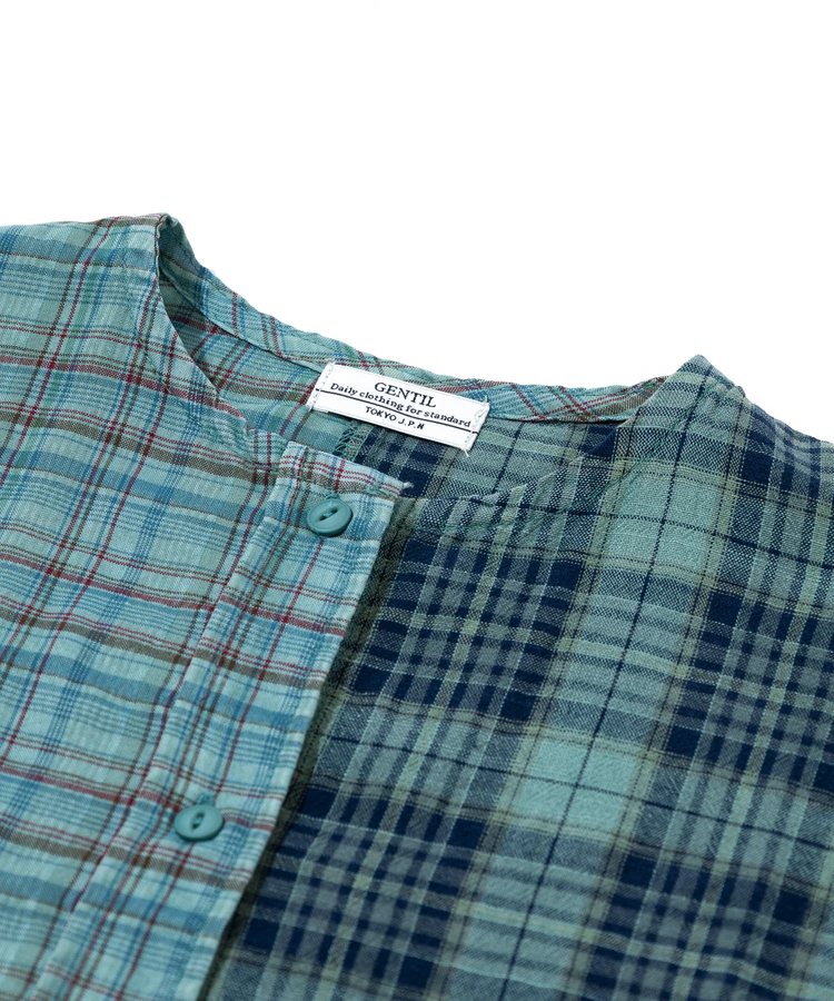 go slow caravan(ゴースローキャラバン) |GENTIL/ジャンティー チェック切替半袖シャツ (WOMENS)