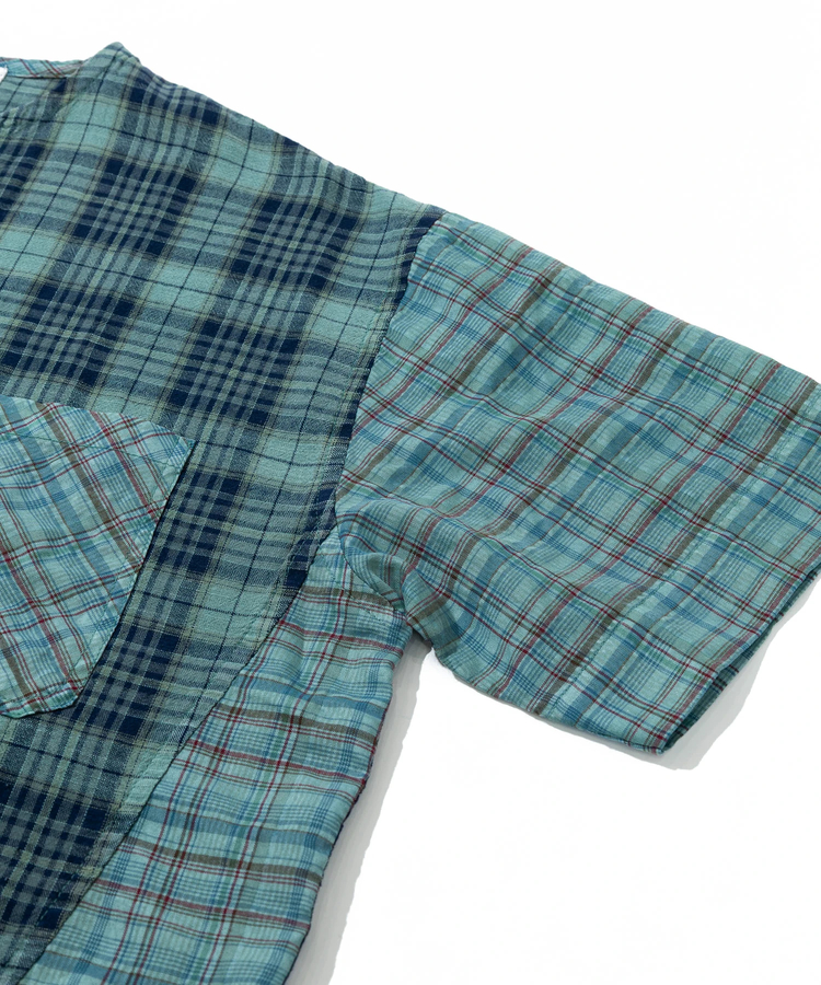 go slow caravan(ゴースローキャラバン) |GENTIL/ジャンティー チェック切替半袖シャツ (WOMENS)