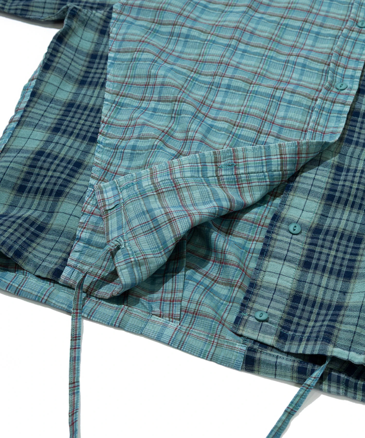 go slow caravan(ゴースローキャラバン) |GENTIL/ジャンティー チェック切替半袖シャツ (WOMENS)