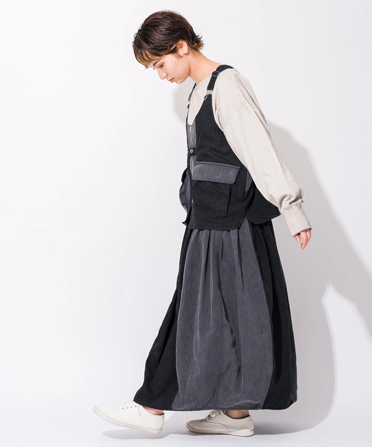 go slow caravan(ゴースローキャラバン) |mililopiulu/ミリロピュール レイヤード風切替ジャンスカ (WOMENS)