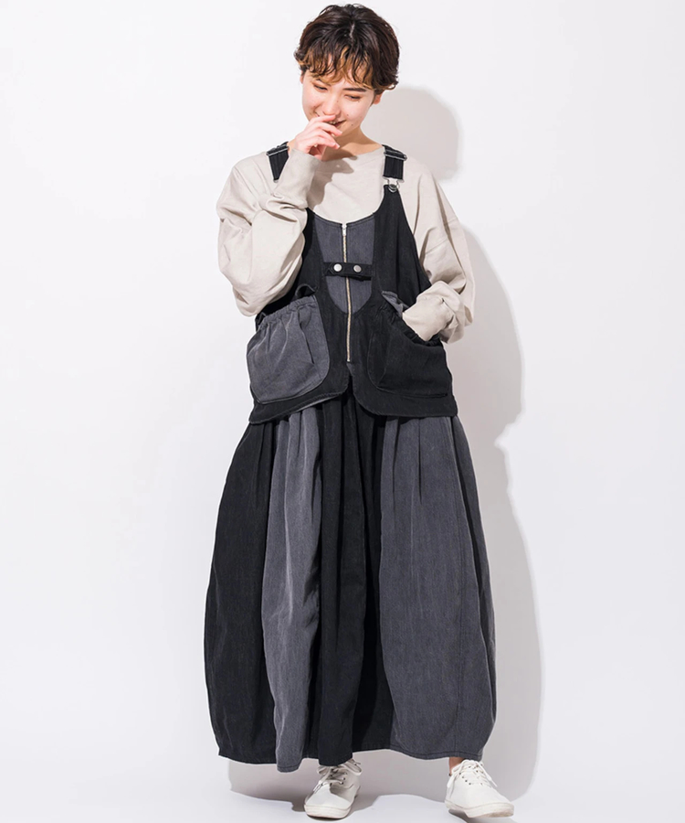 go slow caravan(ゴースローキャラバン) |mililopiulu/ミリロピュール レイヤード風切替ジャンスカ (WOMENS)