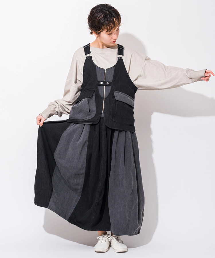 go slow caravan(ゴースローキャラバン) |mililopiulu/ミリロピュール レイヤード風切替ジャンスカ (WOMENS)