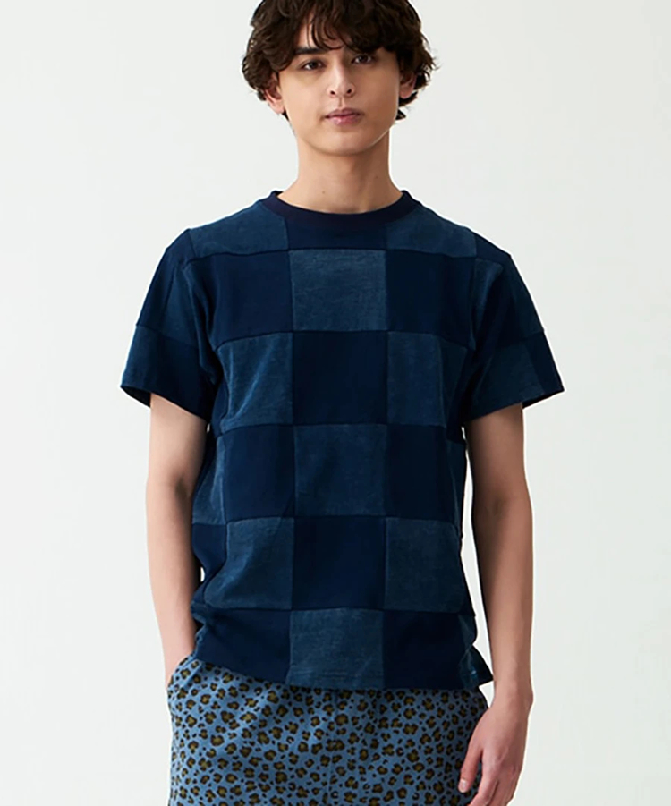 go slow caravan(ゴースローキャラバン) |GOOD ON/グッドオン INDIGO PATCH WORK TEE (MENS)