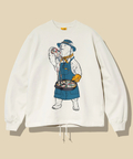 go slow caravan(ゴースローキャラバン) |空紡糸裏毛 スキレットピザクマ ヘムスピンドルクルースウェット (MENS/WOMENS)