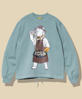 go slow caravan(ゴースローキャラバン) |空紡糸裏毛 スキレットピザクマ ヘムスピンドルクルースウェット (MENS/WOMENS)