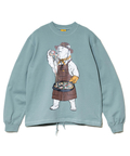 go slow caravan(ゴースローキャラバン) |空紡糸裏毛 スキレットピザクマ ヘムスピンドルクルースウェット (MENS/WOMENS)