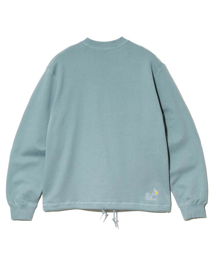 go slow caravan(ゴースローキャラバン) |空紡糸裏毛 スキレットピザクマ ヘムスピンドルクルースウェット (MENS/WOMENS)