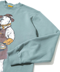 go slow caravan(ゴースローキャラバン) |空紡糸裏毛 スキレットピザクマ ヘムスピンドルクルースウェット (MENS/WOMENS)