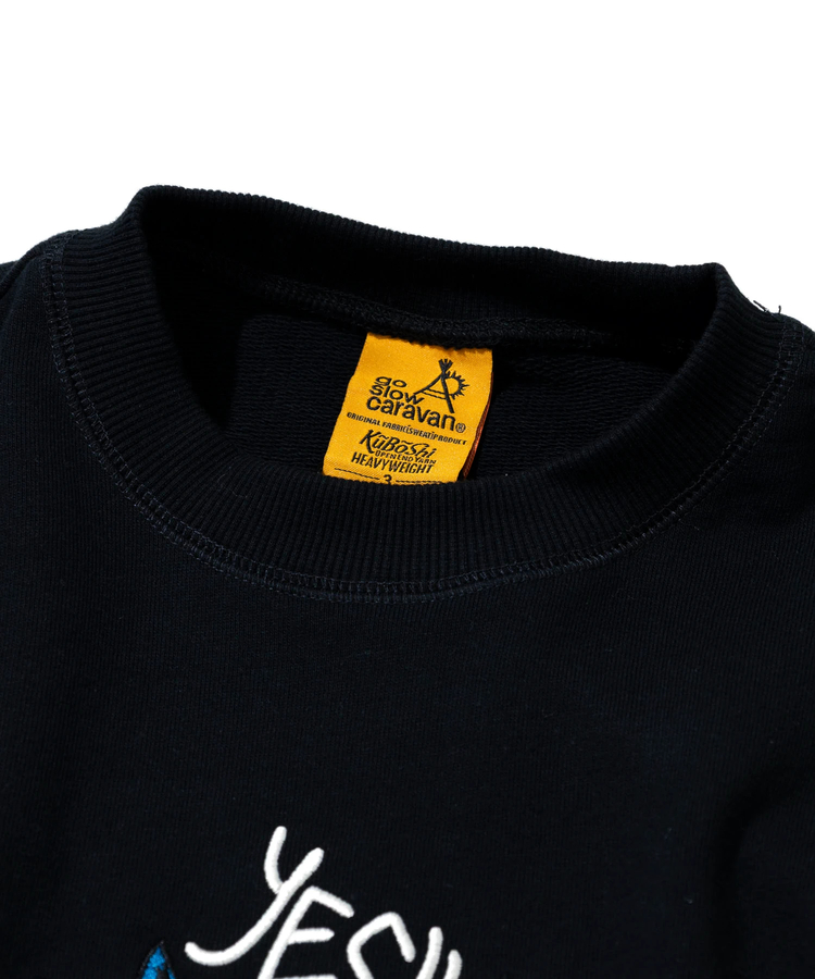 go slow caravan(ゴースローキャラバン) |空紡糸裏毛 猫と麦酒 ヘムスピンドルクルースウェット (MENS/WOMENS)