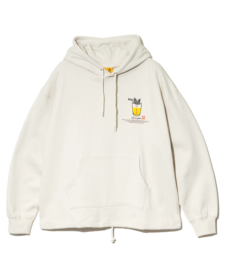 go slow caravan(ゴースローキャラバン) |空紡糸裏毛 猫と麦酒ヘムスピンドル BOX フーディー (MENS/WOMENS)