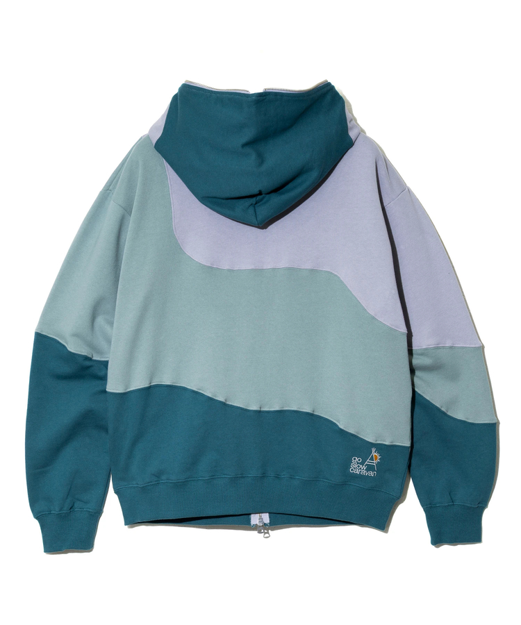 go slow caravan(ゴースローキャラバン) |空紡糸裏毛 CRAZY切替 FULL ZIP パーカー (MENS)