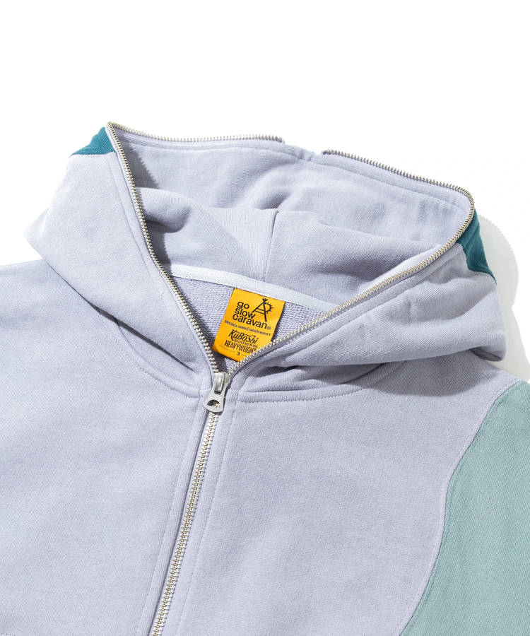 go slow caravan(ゴースローキャラバン) |空紡糸裏毛 CRAZY切替 FULL ZIP パーカー (MENS)
