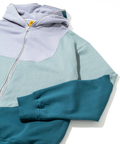 go slow caravan(ゴースローキャラバン) |空紡糸裏毛 CRAZY切替 FULL ZIP パーカー (MENS)