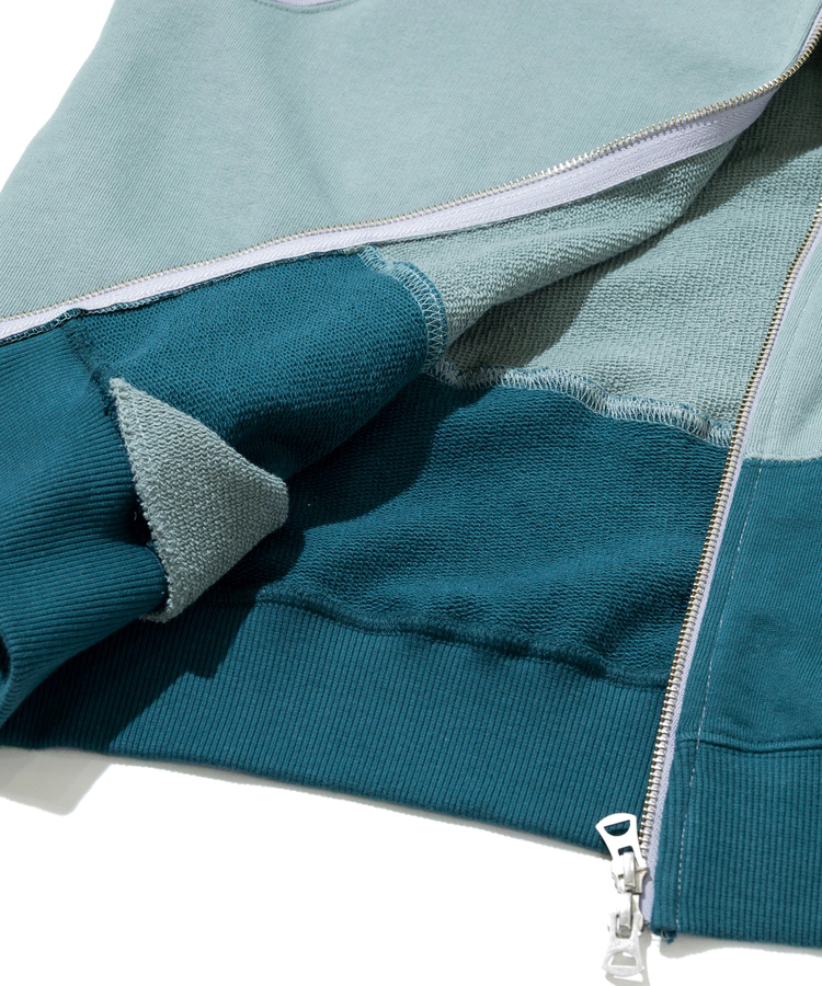 go slow caravan(ゴースローキャラバン) |空紡糸裏毛 CRAZY切替 FULL ZIP パーカー (MENS)
