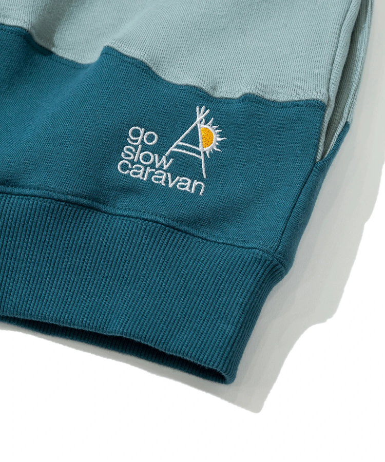 go slow caravan(ゴースローキャラバン) |空紡糸裏毛 CRAZY切替 FULL ZIP パーカー (MENS)
