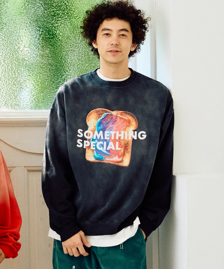 go slow caravan(ゴースローキャラバン) |SALO裏起毛 グラデフェード BOX クルースウェット SOMETHING SP (MENS)