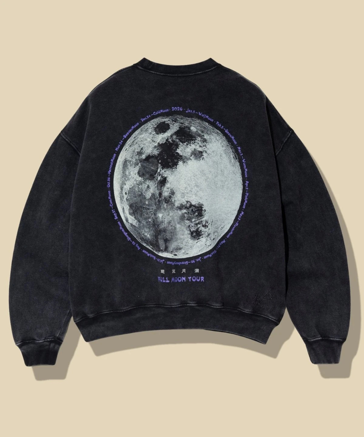 go slow caravan(ゴースローキャラバン) |SALO裏起毛 ケミカル/フェード BOX クルースウェット FULL MOON (MENS)