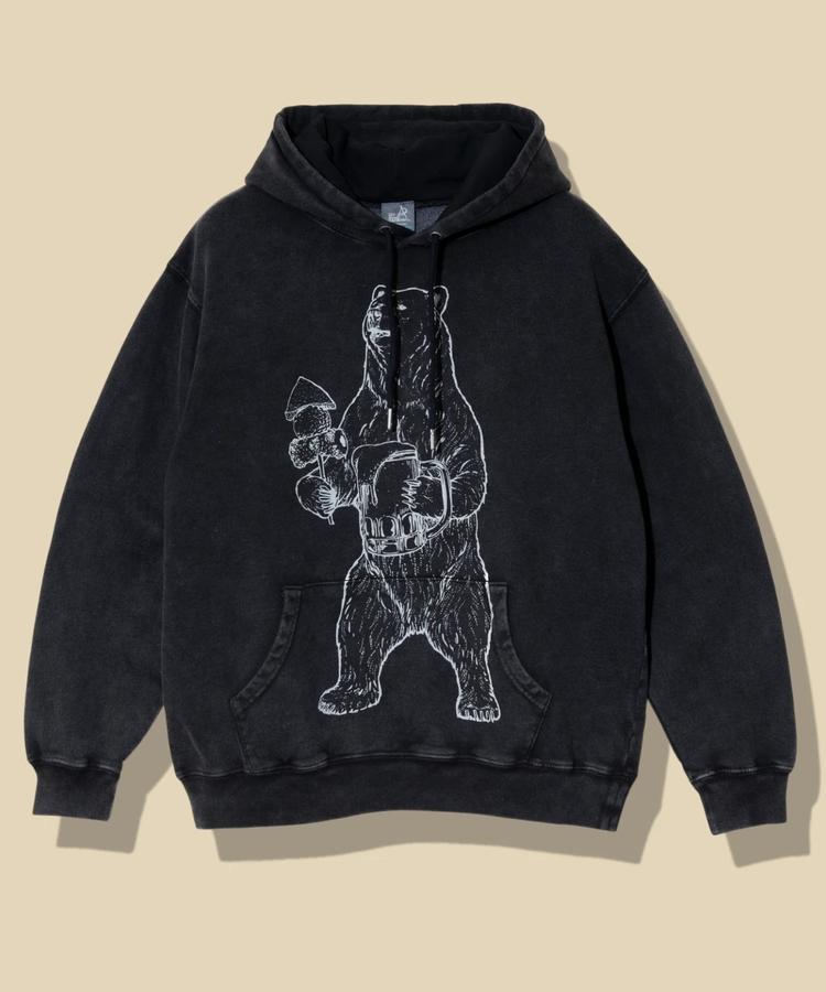 go slow caravan(ゴースローキャラバン) |SALO裏起毛 ケミカル フーディー ヴィンテージおでんクマ (MENS)