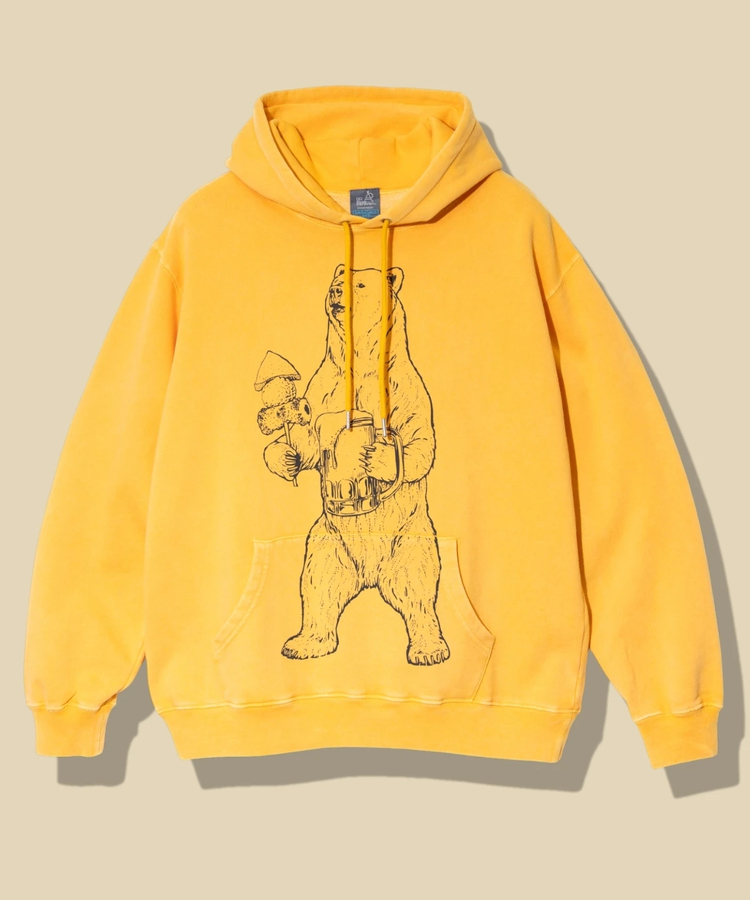 go slow caravan(ゴースローキャラバン) |SALO裏起毛 ケミカル フーディー ヴィンテージおでんクマ (MENS)