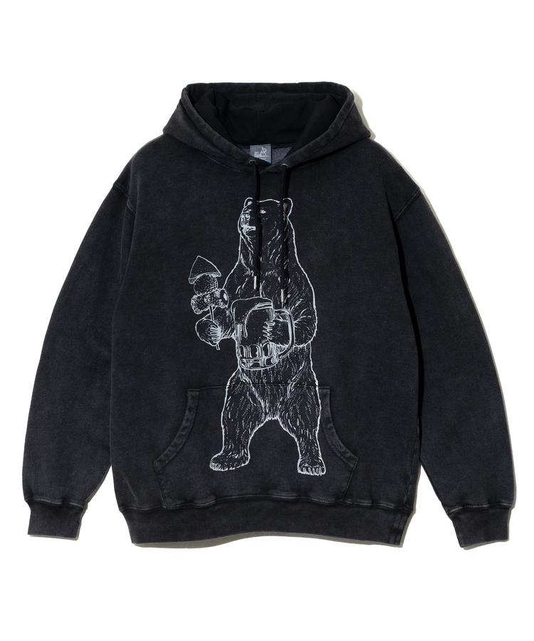 go slow caravan(ゴースローキャラバン) |SALO裏起毛 ケミカル フーディー ヴィンテージおでんクマ (MENS)