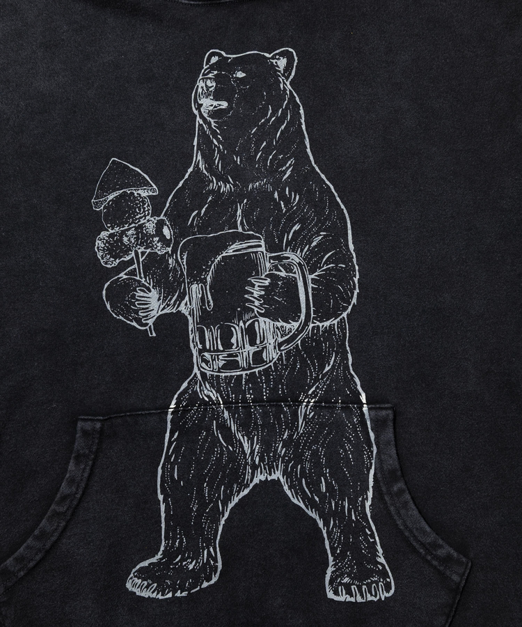 go slow caravan(ゴースローキャラバン) |SALO裏起毛 ケミカル フーディー ヴィンテージおでんクマ (MENS)