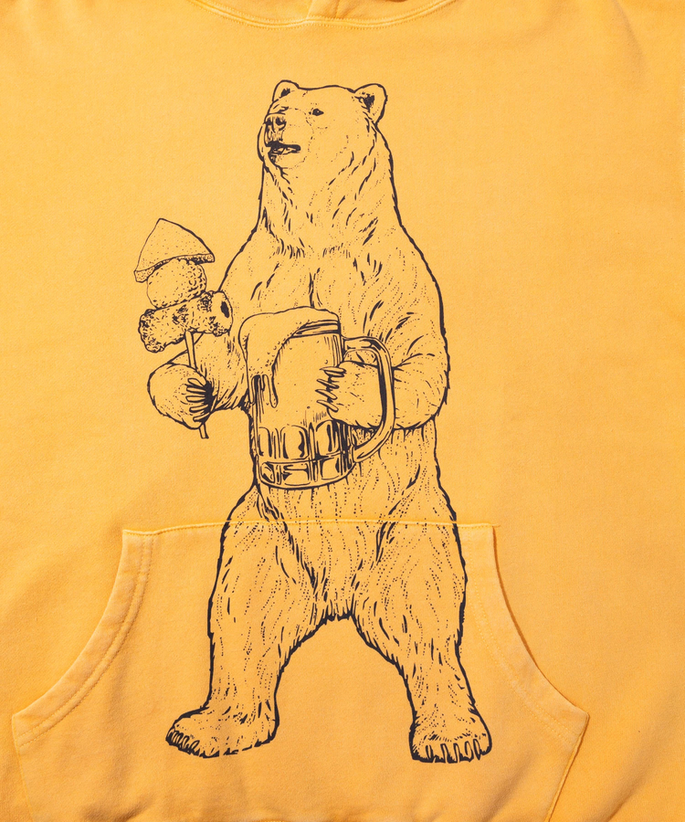 go slow caravan(ゴースローキャラバン) |SALO裏起毛 ケミカル フーディー ヴィンテージおでんクマ (MENS)