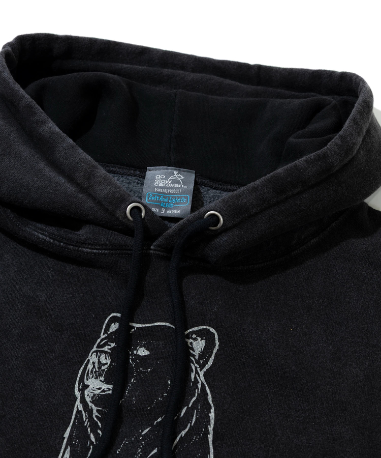 go slow caravan(ゴースローキャラバン) |SALO裏起毛 ケミカル フーディー ヴィンテージおでんクマ (MENS)