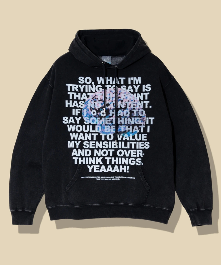 go slow caravan(ゴースローキャラバン) |SALO裏起毛 ケミカル フーディー NOUメッセージ (MENS)