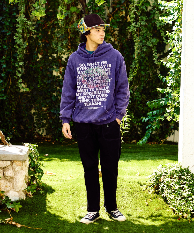 go slow caravan(ゴースローキャラバン) |SALO裏起毛 ケミカル フーディー NOUメッセージ (MENS)