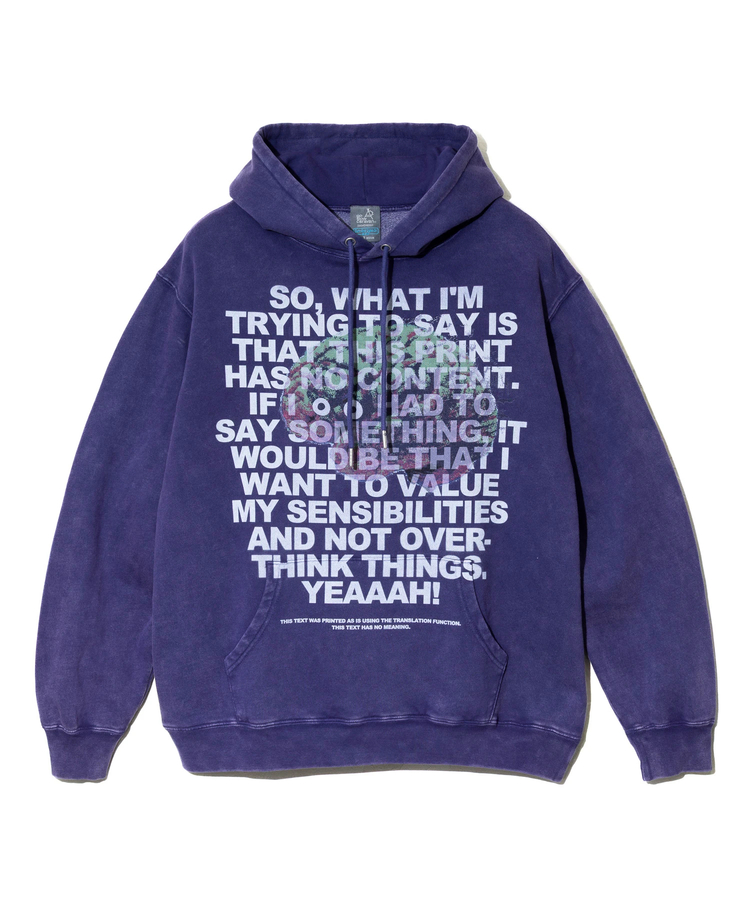 go slow caravan(ゴースローキャラバン) |SALO裏起毛 ケミカル フーディー NOUメッセージ (MENS)