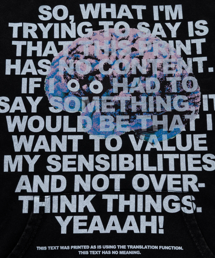 go slow caravan(ゴースローキャラバン) |SALO裏起毛 ケミカル フーディー NOUメッセージ (MENS)