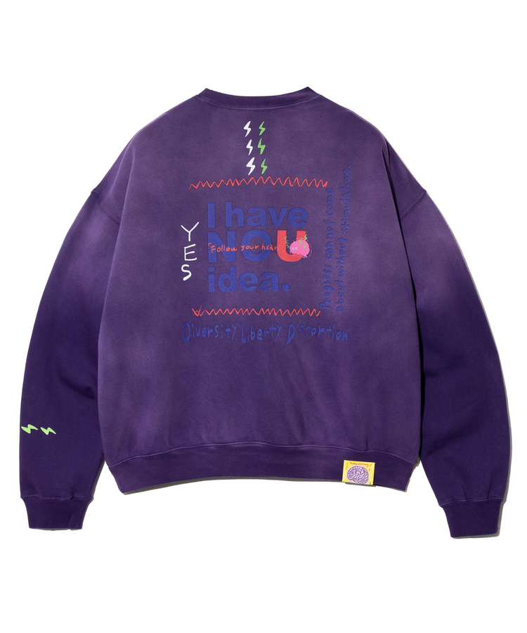 go slow caravan(ゴースローキャラバン) |SALO裏起毛グラデフェード BOX クルースウェット I HAVE NOU IDEA (MENS)