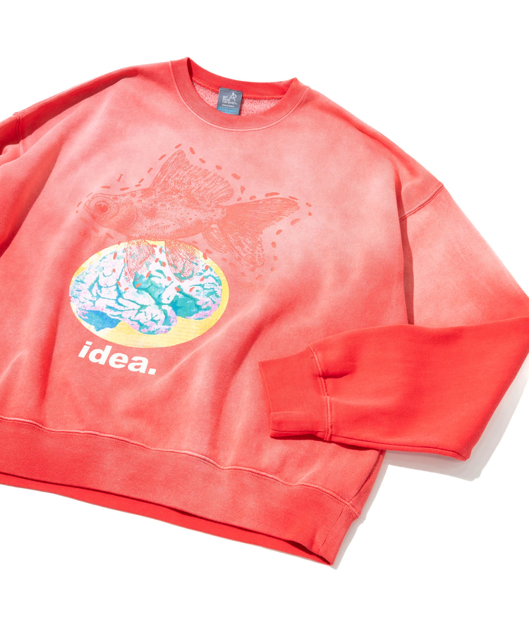 go slow caravan(ゴースローキャラバン) |SALO裏起毛グラデフェード BOX クルースウェット I HAVE NOU IDEA (MENS)