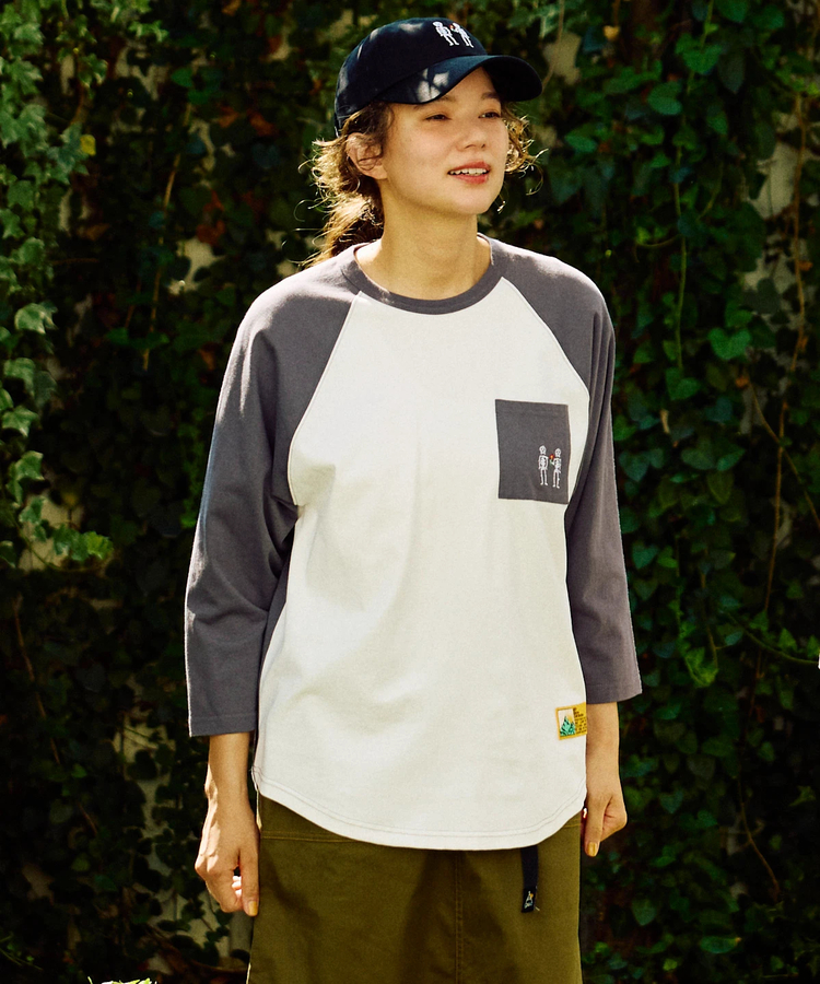 go slow caravan(ゴースローキャラバン) |USA/C 色々PKT刺繍 8分袖 BB TEE (MENS)