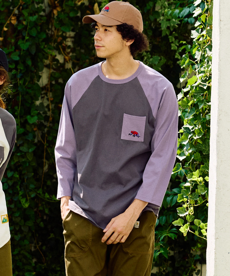 go slow caravan(ゴースローキャラバン) |USA/C 色々PKT刺繍 8分袖 BB TEE (MENS)