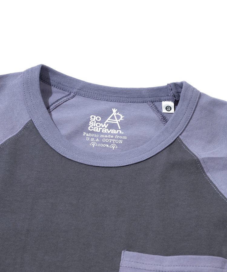 go slow caravan(ゴースローキャラバン) |USA/C 色々PKT刺繍 8分袖 BB TEE (MENS)