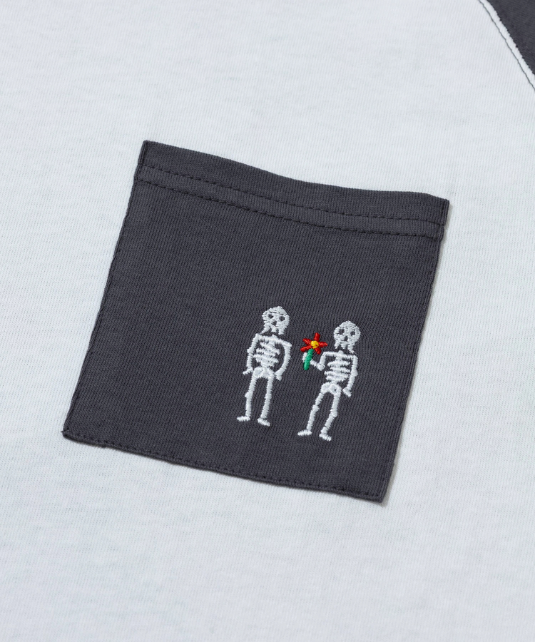 go slow caravan(ゴースローキャラバン) |USA/C 色々PKT刺繍 8分袖 BB TEE (MENS)