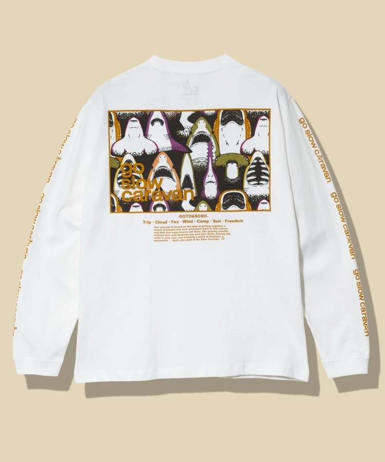 go slow caravan(ゴースローキャラバン) |USA/C スクエアLOGOバックプリントロングスリーブ TEE (MENS)