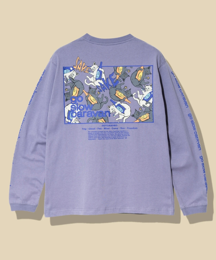 go slow caravan(ゴースローキャラバン) |USA/C スクエアLOGOバックプリントロングスリーブ TEE (MENS)