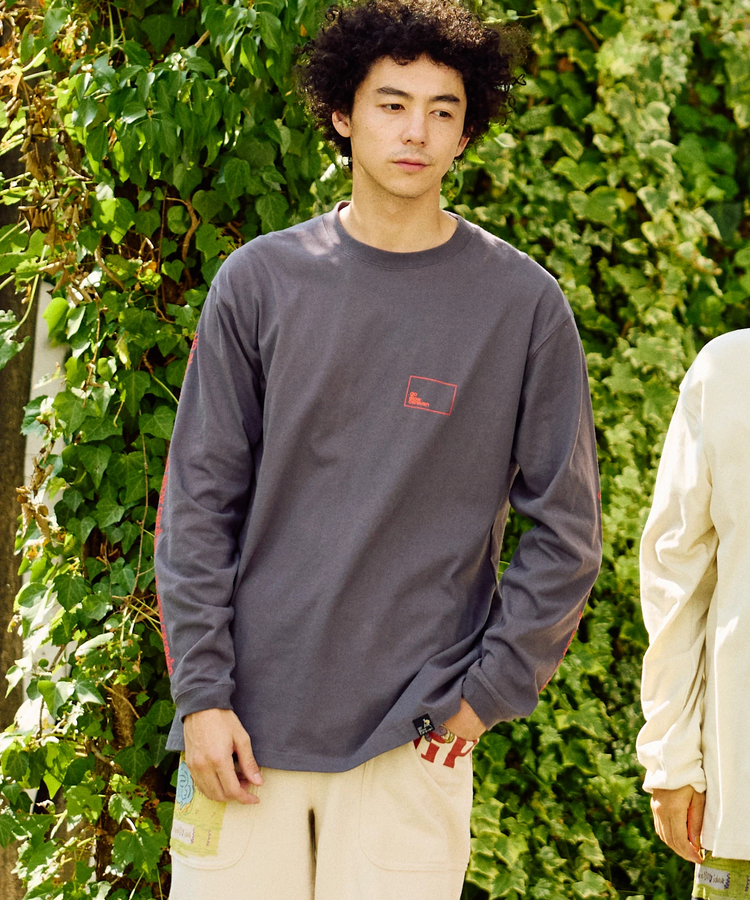 go slow caravan(ゴースローキャラバン) |USA/C スクエアLOGOバックプリントロングスリーブ TEE (MENS)